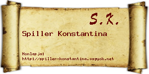 Spiller Konstantina névjegykártya